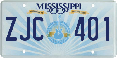 MS license plate ZJC401