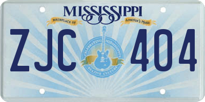 MS license plate ZJC404