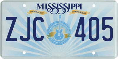 MS license plate ZJC405