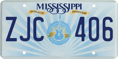 MS license plate ZJC406