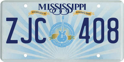 MS license plate ZJC408
