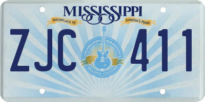 MS license plate ZJC411