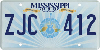 MS license plate ZJC412