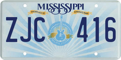 MS license plate ZJC416