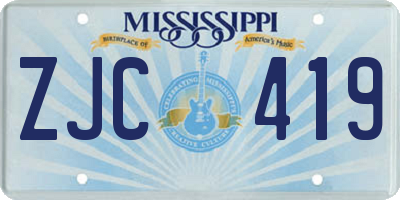 MS license plate ZJC419