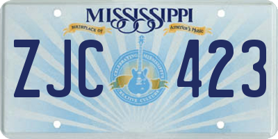 MS license plate ZJC423
