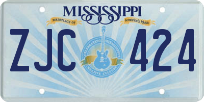 MS license plate ZJC424