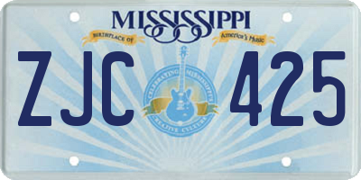 MS license plate ZJC425