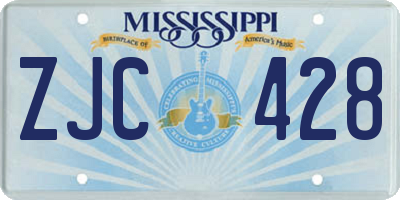 MS license plate ZJC428