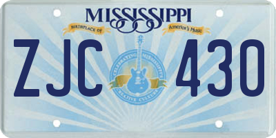 MS license plate ZJC430