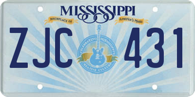 MS license plate ZJC431