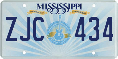 MS license plate ZJC434