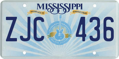 MS license plate ZJC436