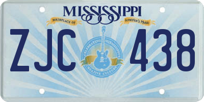 MS license plate ZJC438