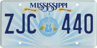 MS license plate ZJC440