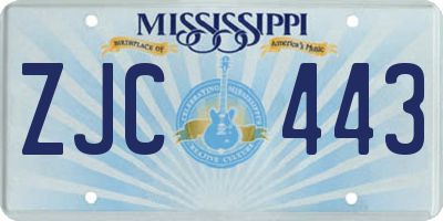 MS license plate ZJC443
