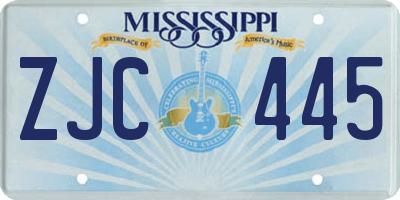 MS license plate ZJC445