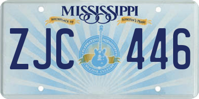 MS license plate ZJC446