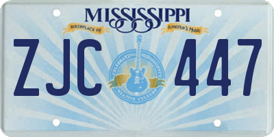 MS license plate ZJC447
