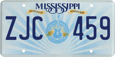 MS license plate ZJC459