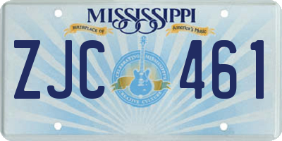 MS license plate ZJC461