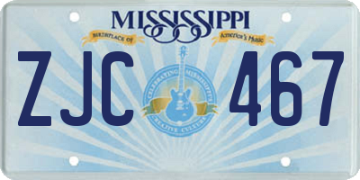 MS license plate ZJC467