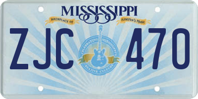 MS license plate ZJC470