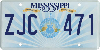 MS license plate ZJC471