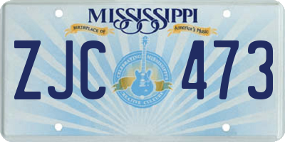 MS license plate ZJC473