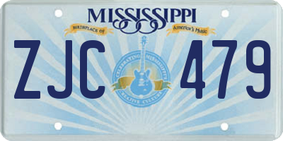MS license plate ZJC479
