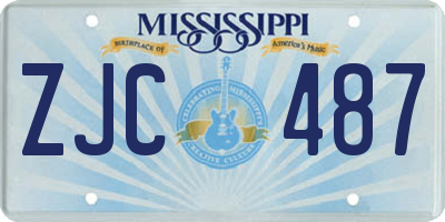 MS license plate ZJC487
