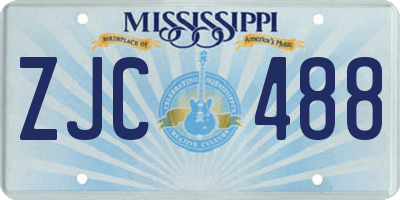 MS license plate ZJC488
