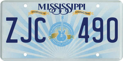 MS license plate ZJC490