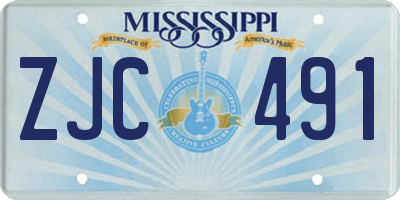 MS license plate ZJC491