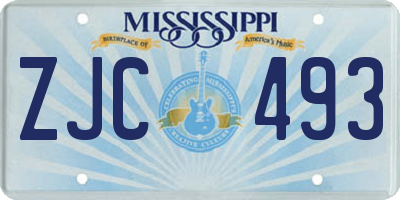 MS license plate ZJC493