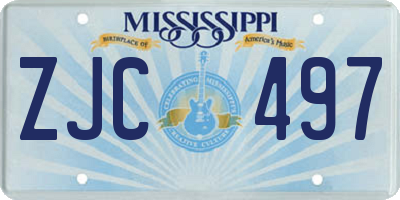 MS license plate ZJC497