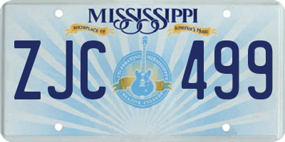 MS license plate ZJC499