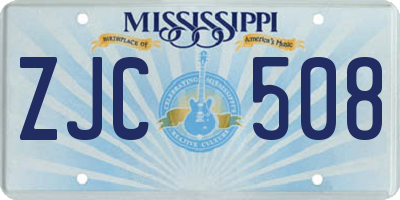 MS license plate ZJC508