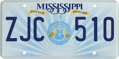 MS license plate ZJC510