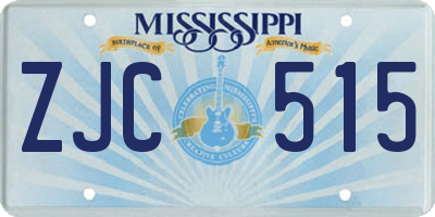 MS license plate ZJC515