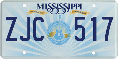 MS license plate ZJC517