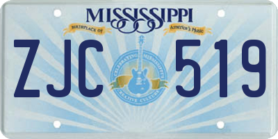MS license plate ZJC519