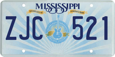 MS license plate ZJC521