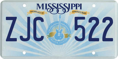 MS license plate ZJC522