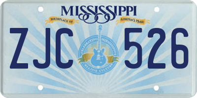 MS license plate ZJC526