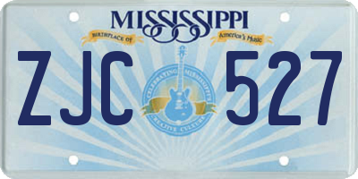MS license plate ZJC527