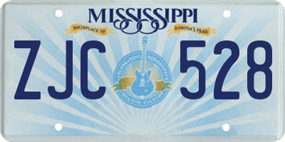 MS license plate ZJC528