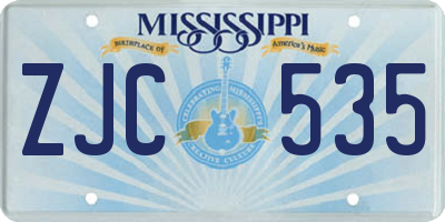 MS license plate ZJC535