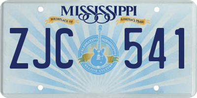 MS license plate ZJC541