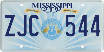 MS license plate ZJC544